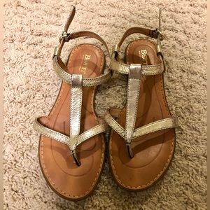 Born gold metallic sandals